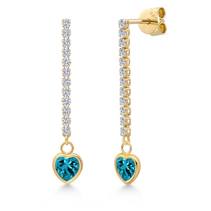 London Blue Topaz - November_Earrings in 14K Yellow Gold