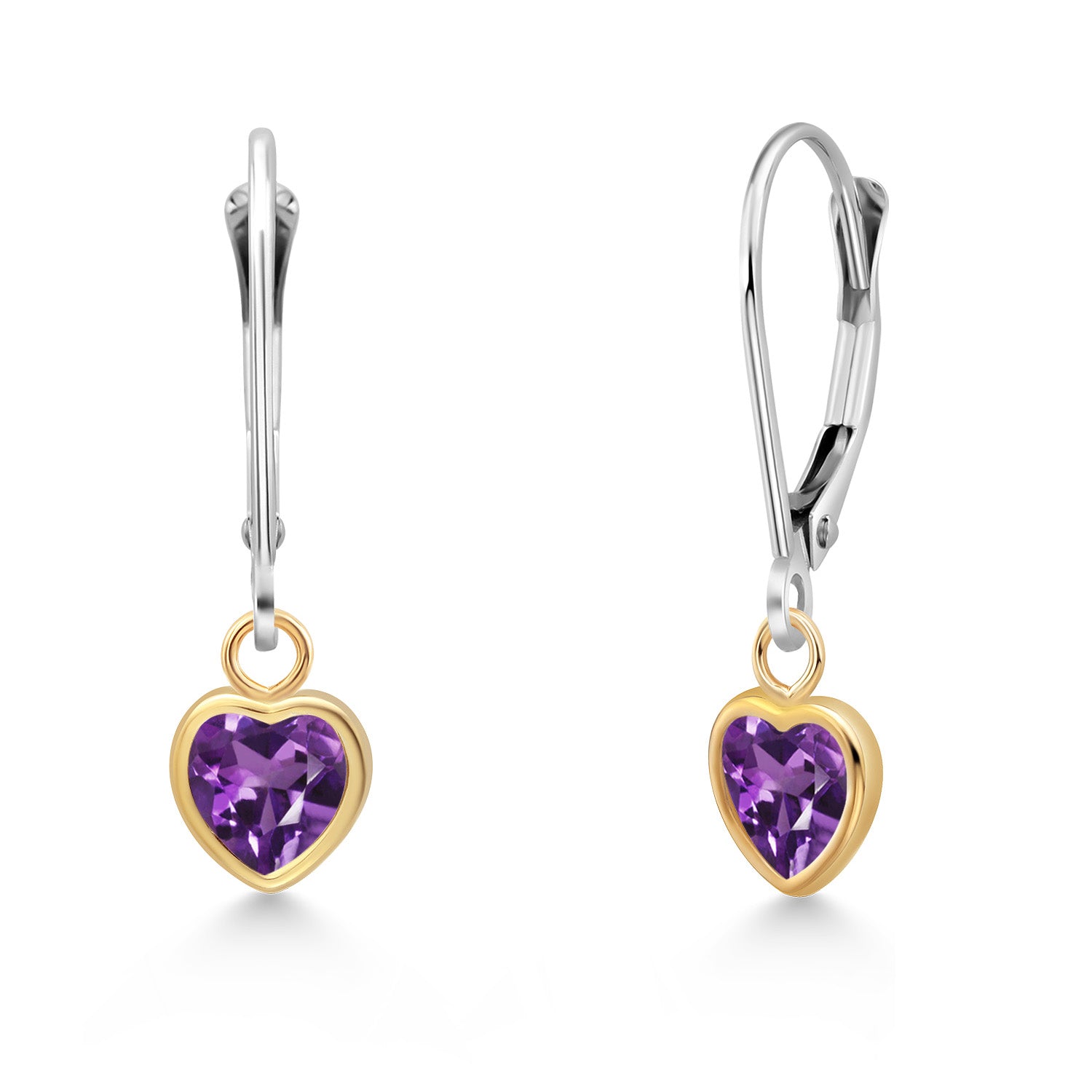 Amethyst - February_Earrings in 14K Two Tone Gold