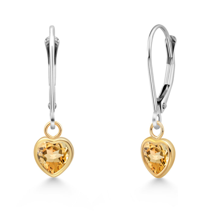 Citrine - November_Earrings in 14K Two Tone Gold