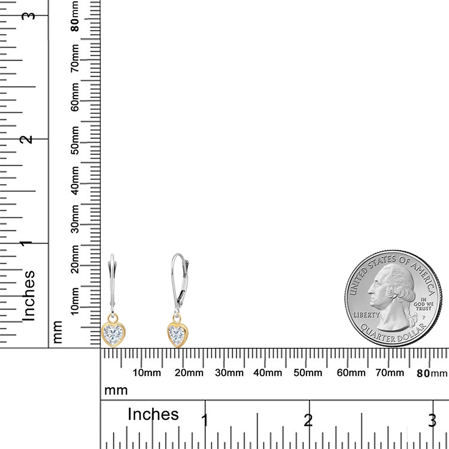 White Moissanite - April_Earrings in 14K Two Tone Gold