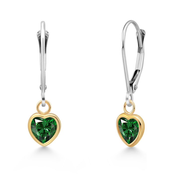 Nano Emerald - May_Earrings in 14K Two Tone Gold