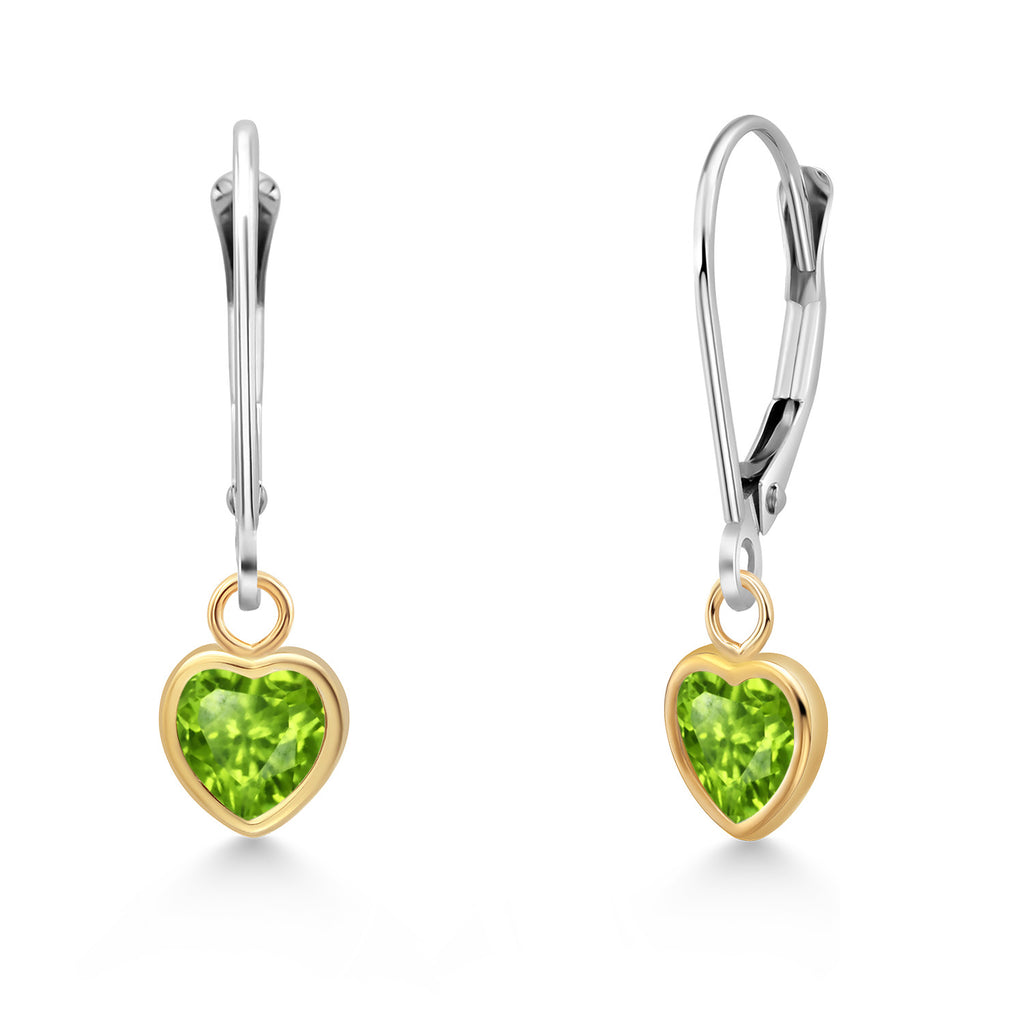 Peridot - August_Earrings in 14K Two Tone Gold