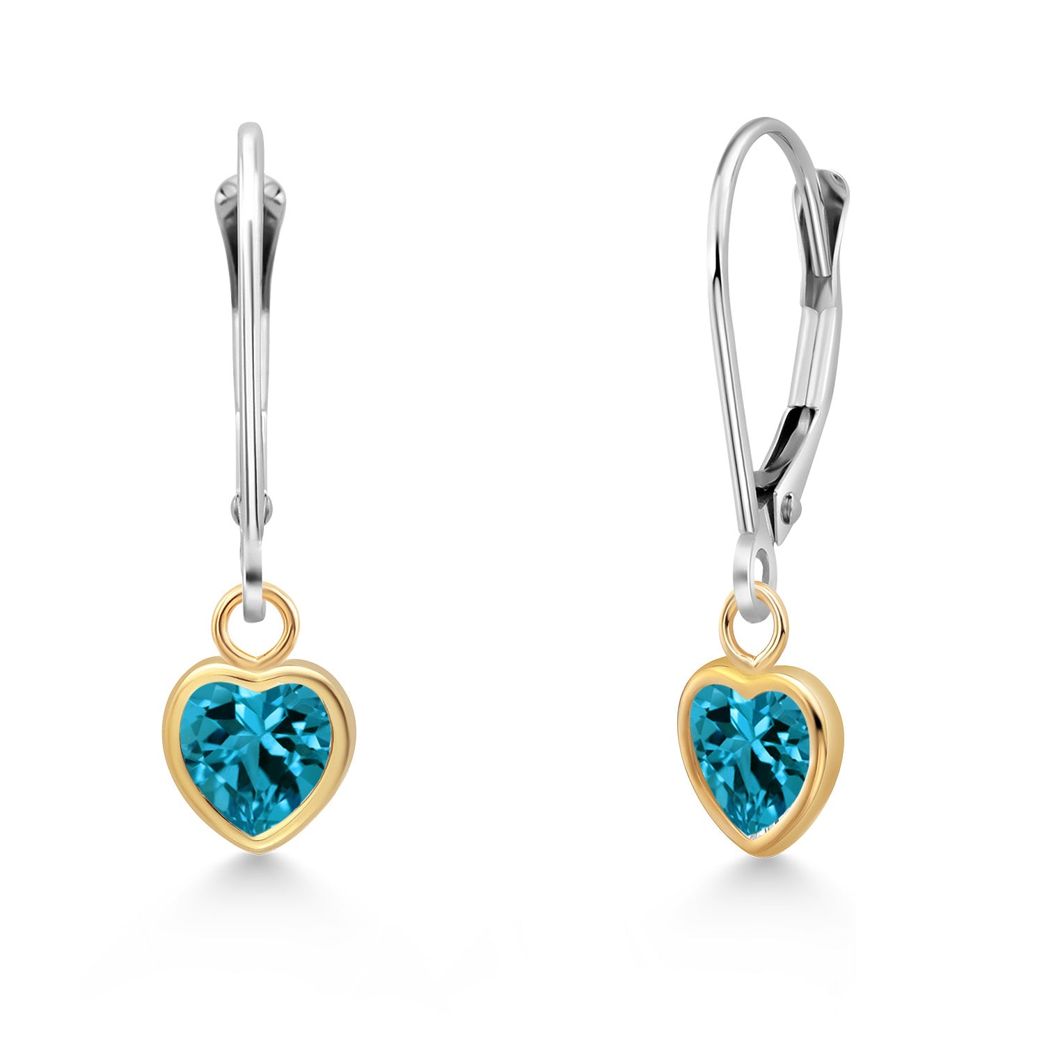 London Blue Topaz - November_Earrings in 14K Two Tone Gold