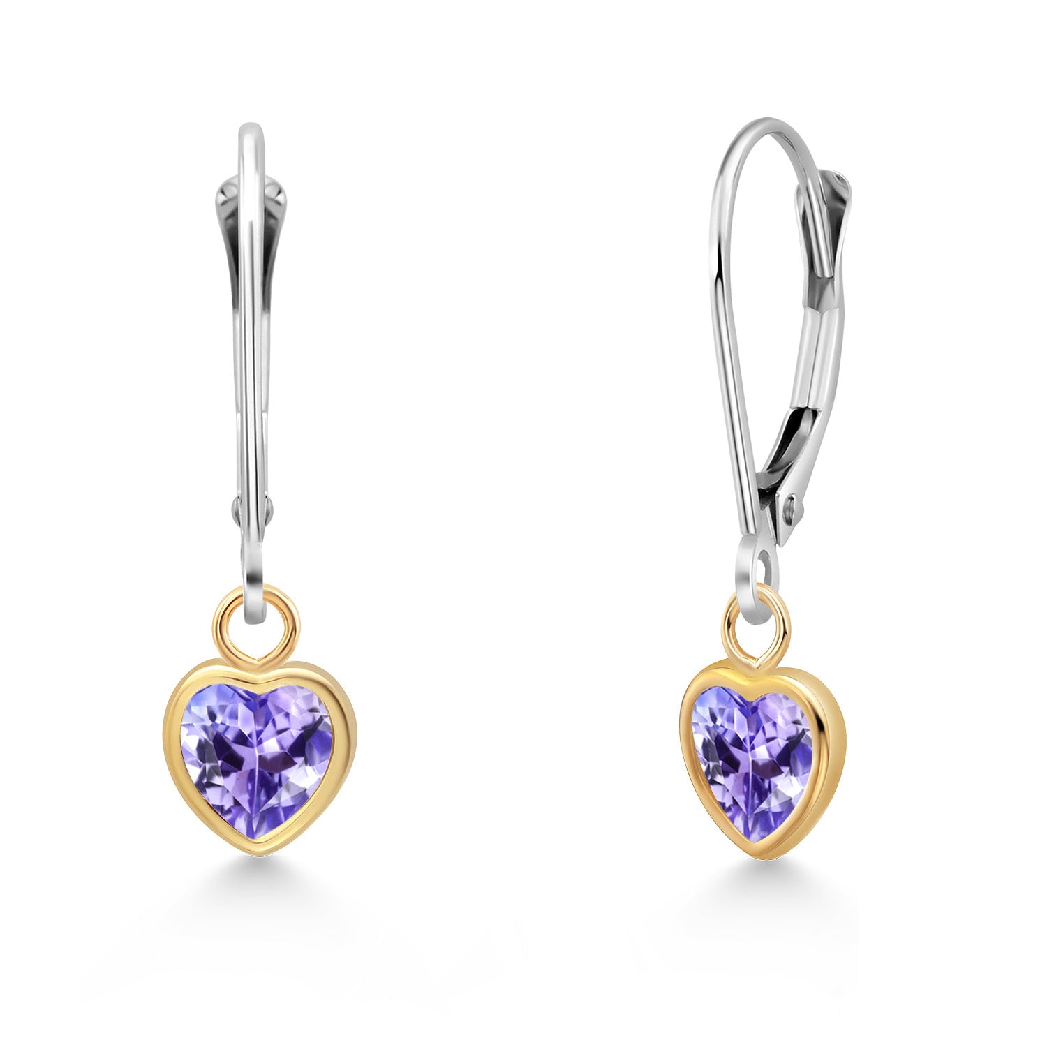 Tanzanite - December_Earrings in 14K Two Tone Gold