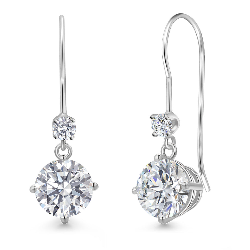 Round Cut_Earrings in 14K White Gold
