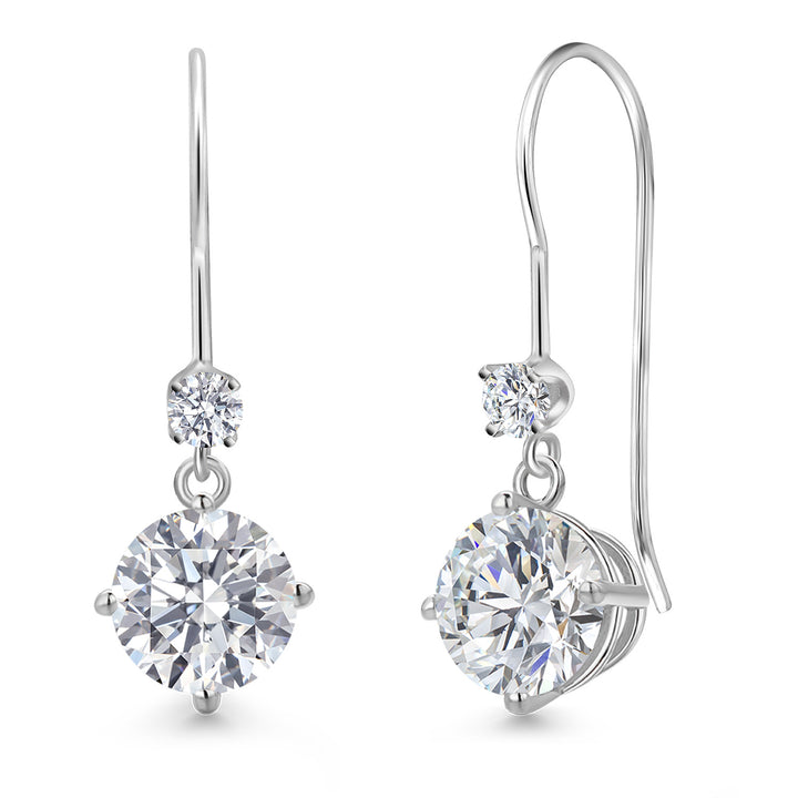 Round Cut_Earrings in 14K White Gold