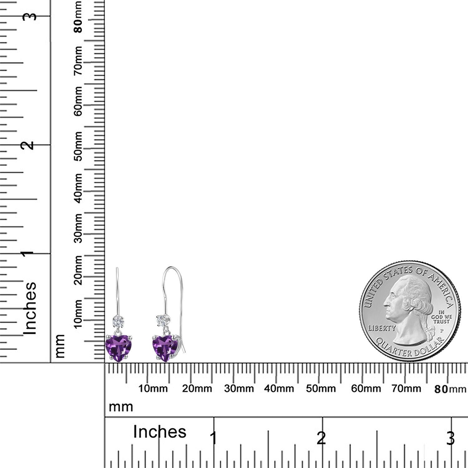 Purple and E - F_Earrings in 14K White Gold