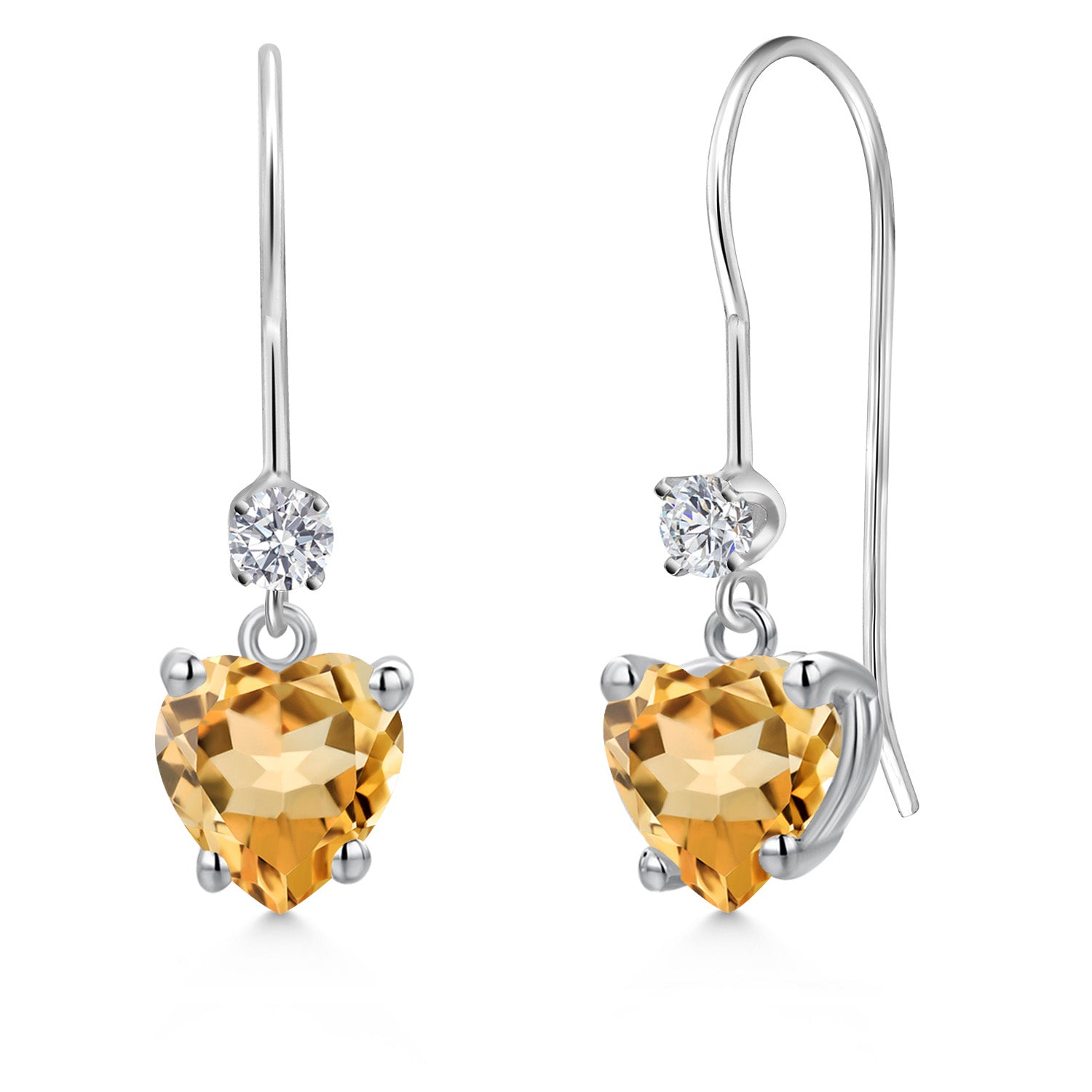 Citrine - November_Earrings in 14K White Gold