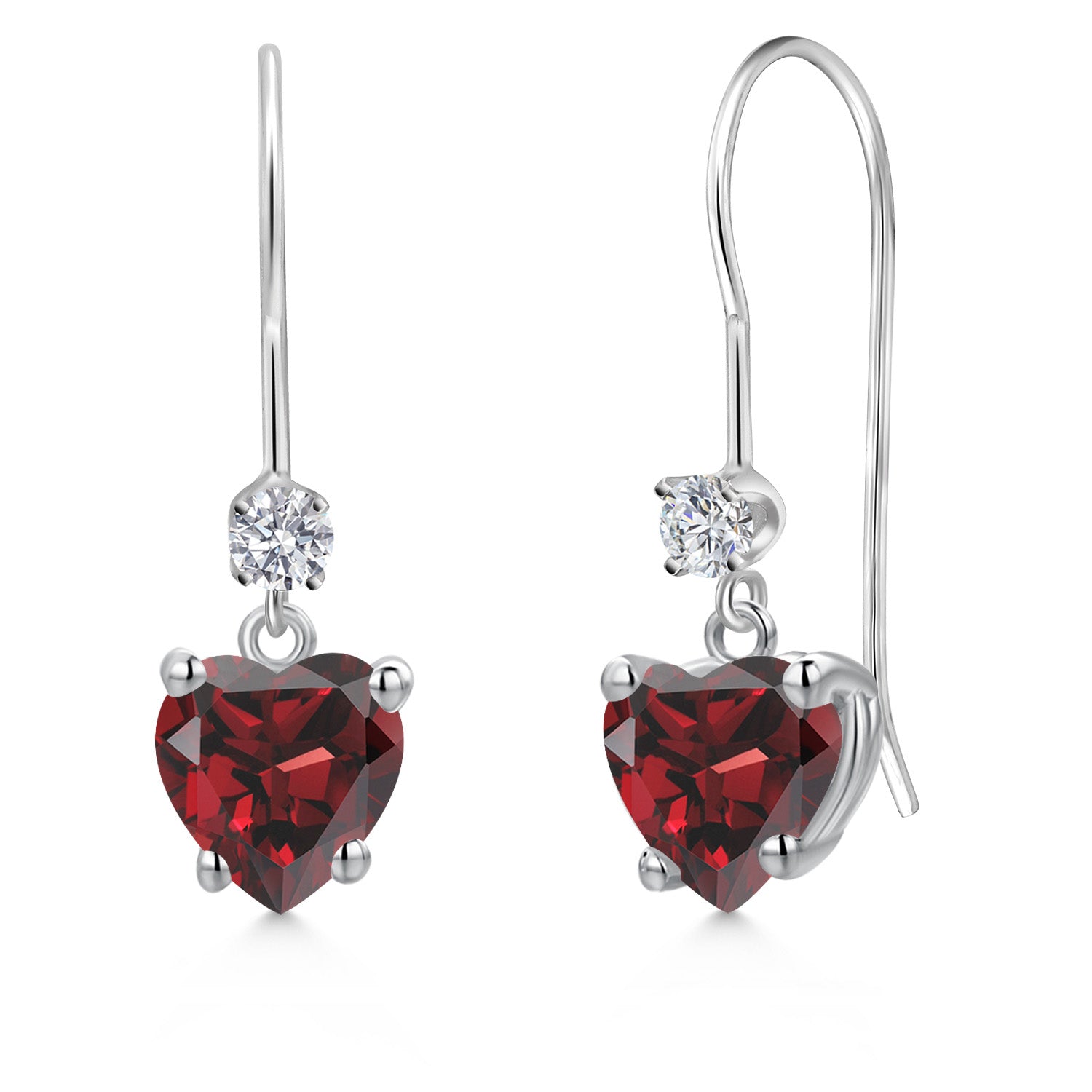 Garnet - January_Earrings in 14K White Gold