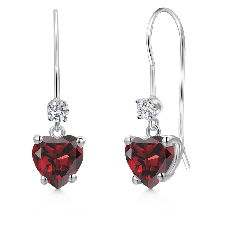 Garnet - January_Earrings in 14K White Gold