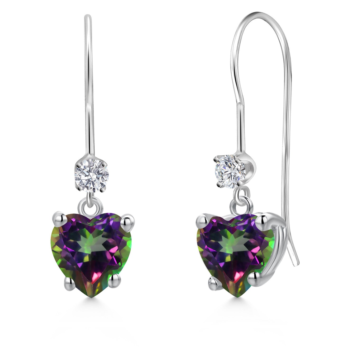 Green Mystic Topaz_Earrings in 14K White Gold