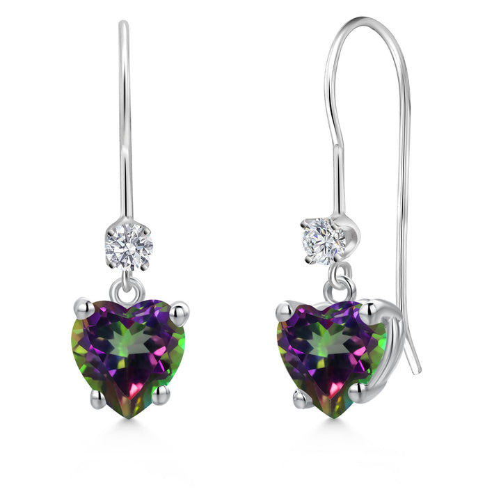 Green Mystic Topaz_Earrings in 14K White Gold