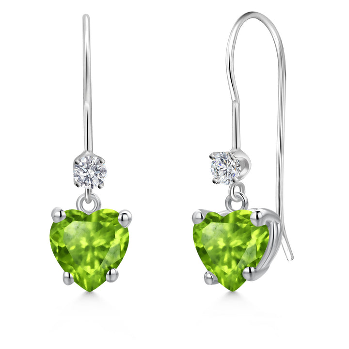 Peridot - August_Earrings in 14K White Gold