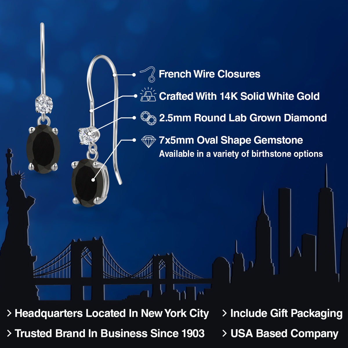 Earrings in 14K White Gold
