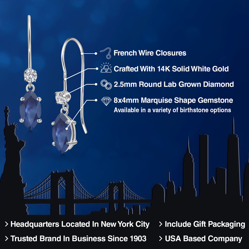 Earrings in 14K White Gold