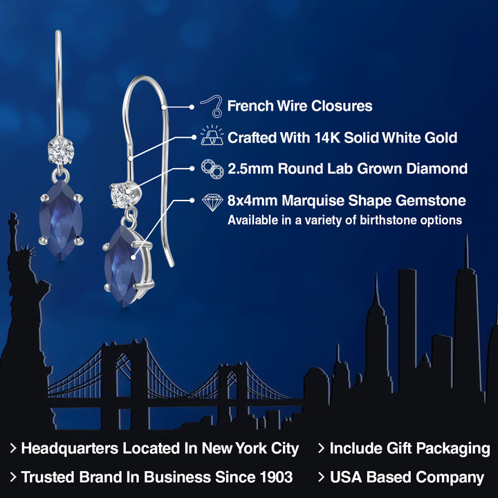 Earrings in 14K White Gold