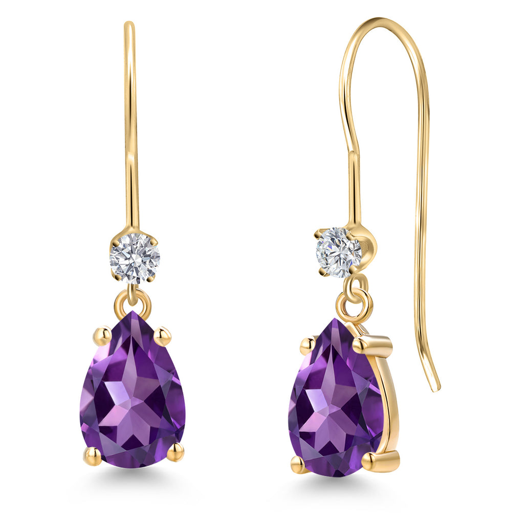 Amethyst - February_Earrings in 14K Yellow Gold