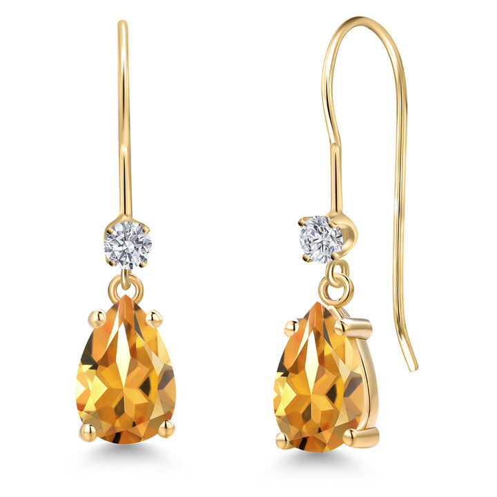 Citrine - November_Earrings in 14K Yellow Gold
