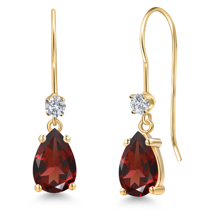 Garnet - January_Earrings in 14K Yellow Gold