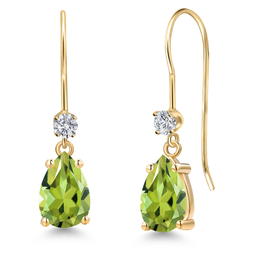 Peridot - August_Earrings in 14K Yellow Gold