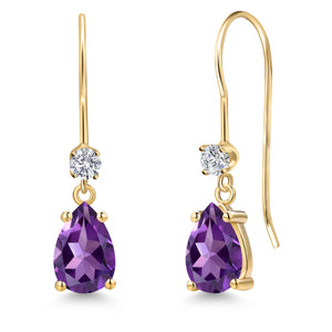 Amethyst - February_Earrings in 14K Yellow Gold