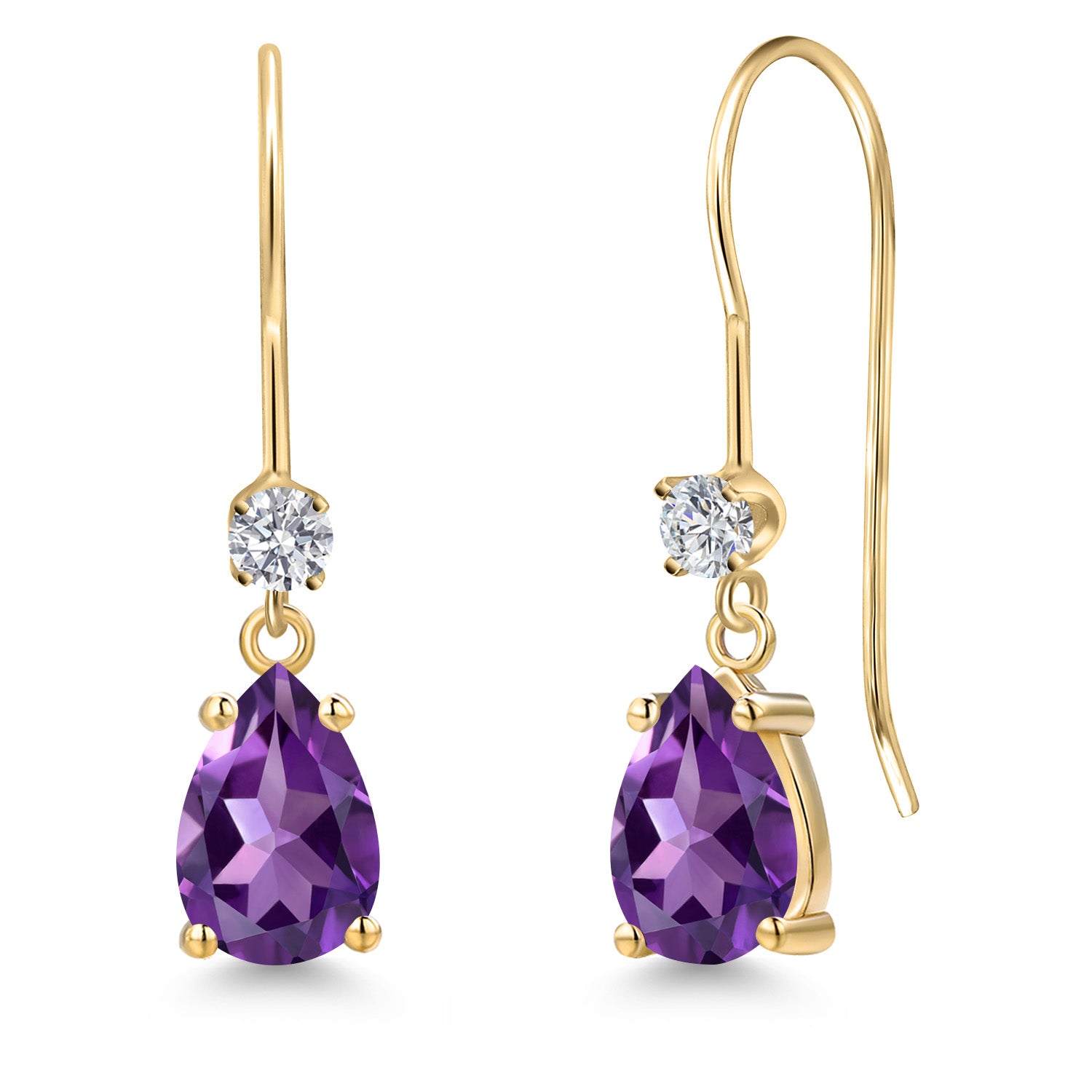 Amethyst - February_Earrings in 14K Yellow Gold