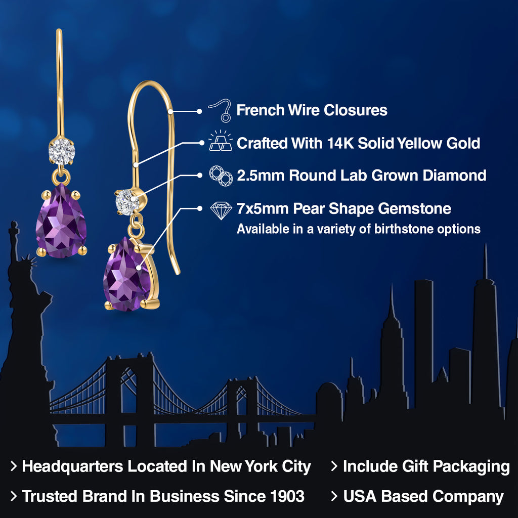 Amethyst - February_Earrings in 14K Yellow Gold