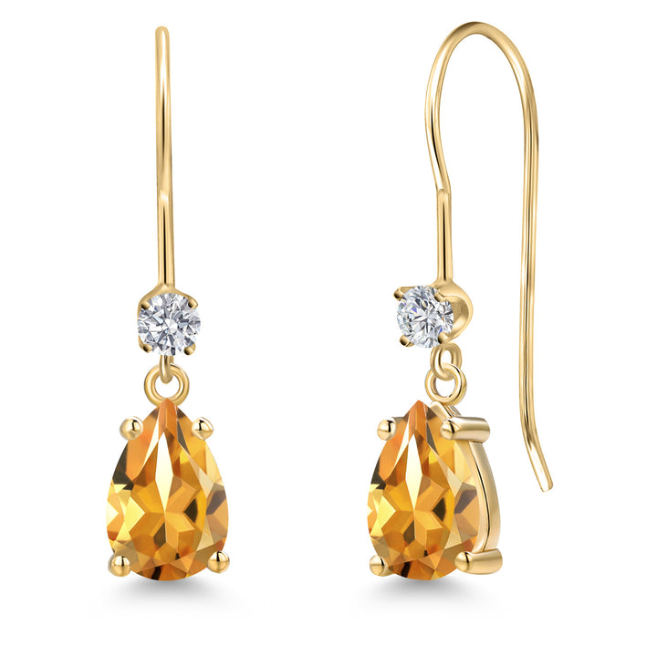 Citrine - November_Earrings in 14K Yellow Gold