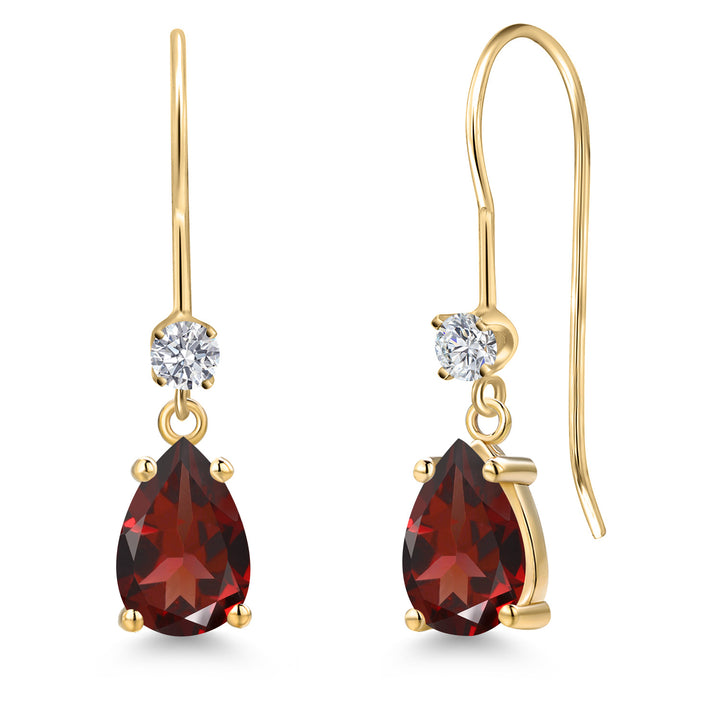 Garnet - January_Earrings in 14K Yellow Gold