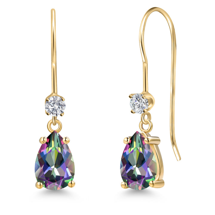 Green Mystic Topaz_Earrings in 14K Yellow Gold