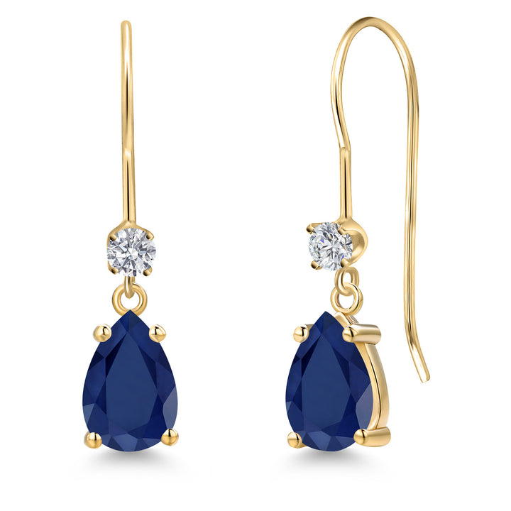 Blue Sapphire - September_Earrings in 14K Yellow Gold
