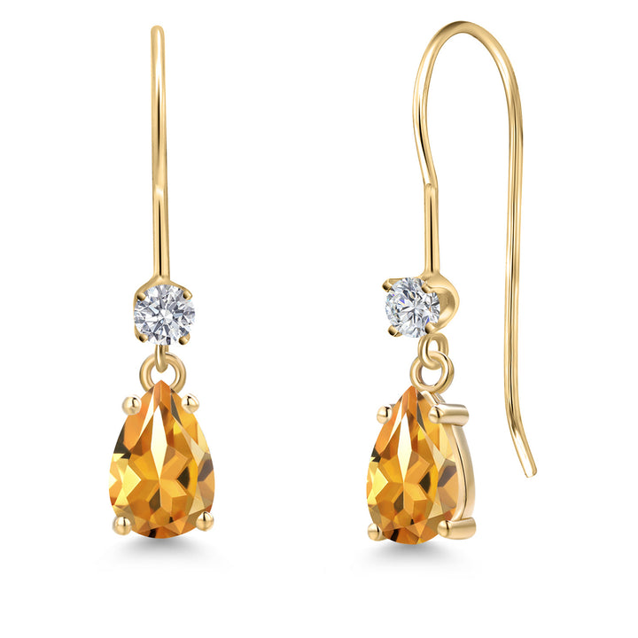Citrine - November_Earrings in 14K Yellow Gold