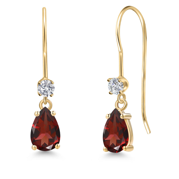 Garnet - January_Earrings in 14K Yellow Gold