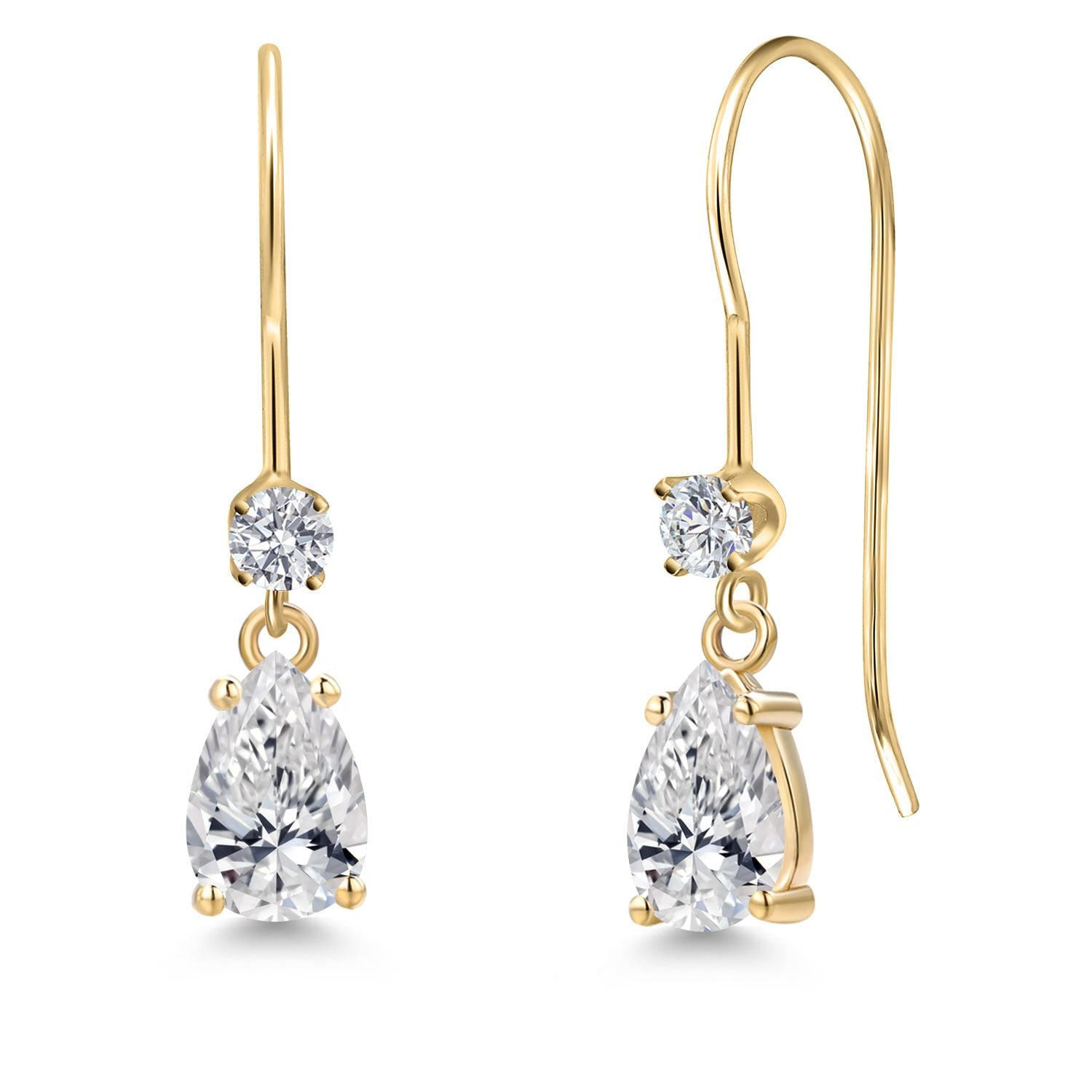 White Lab Grown Diamond - April_Earrings in 14K Yellow Gold