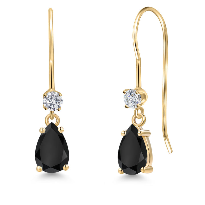 Onyx - December_Earrings in 14K Yellow Gold