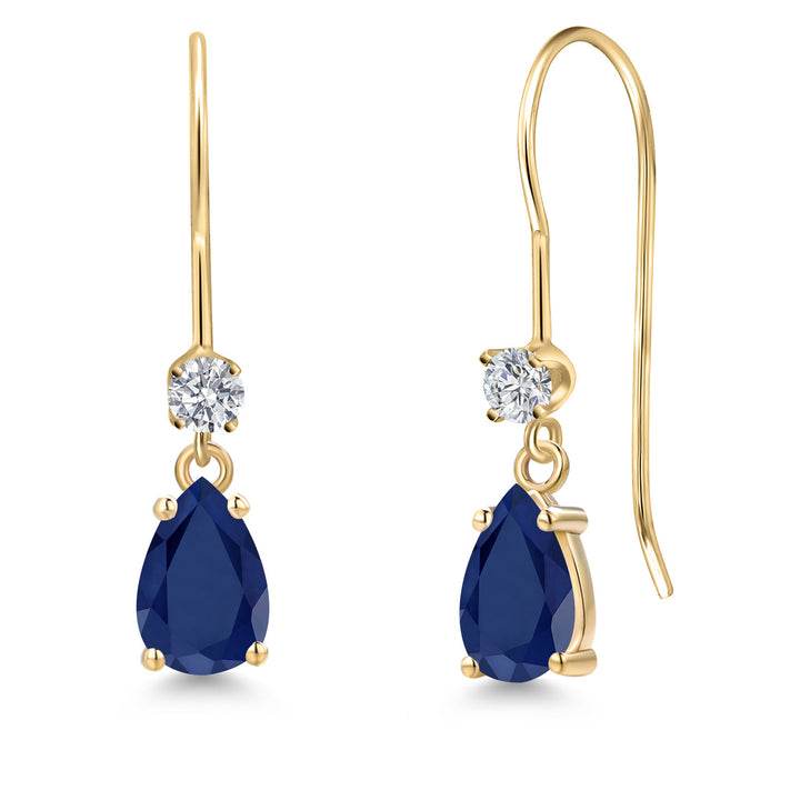 Blue Sapphire - September_Earrings in 14K Yellow Gold