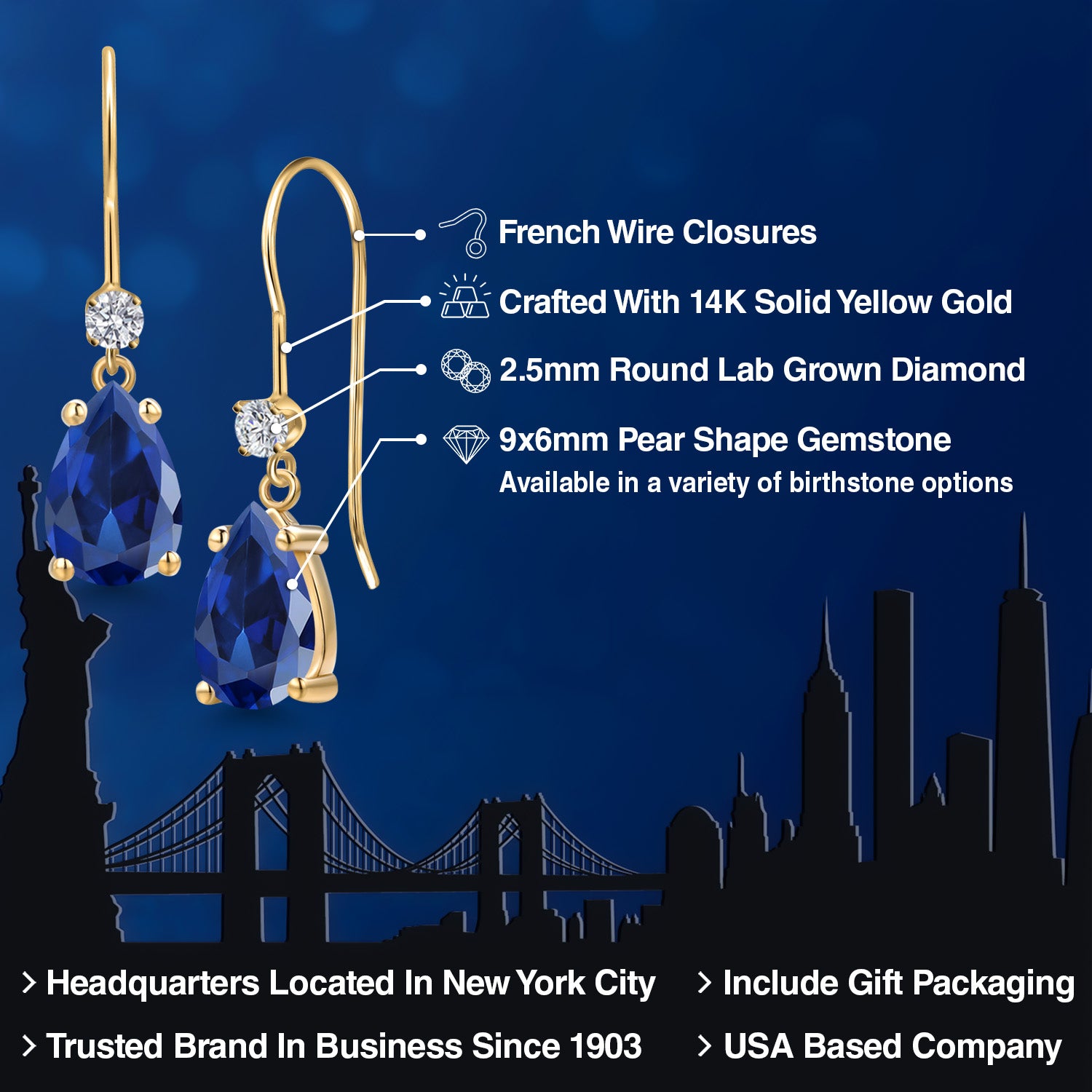 Earrings in 14K Yellow Gold