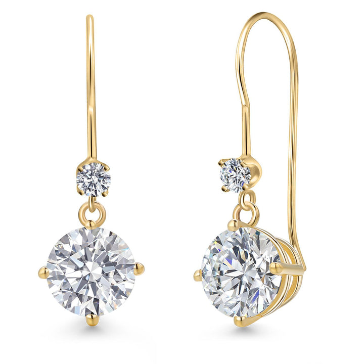 Round_3 Ct_Earrings in 14K Yellow Gold