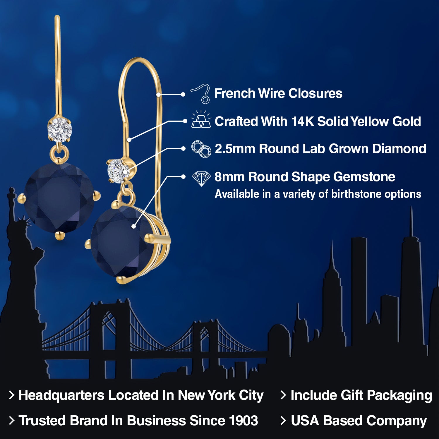 Earrings in 14K Yellow Gold