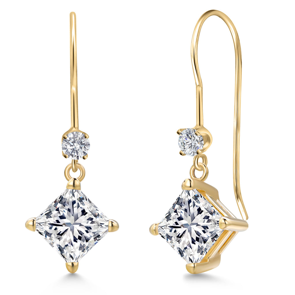 Princess Cut_Earrings in 14K Yellow Gold