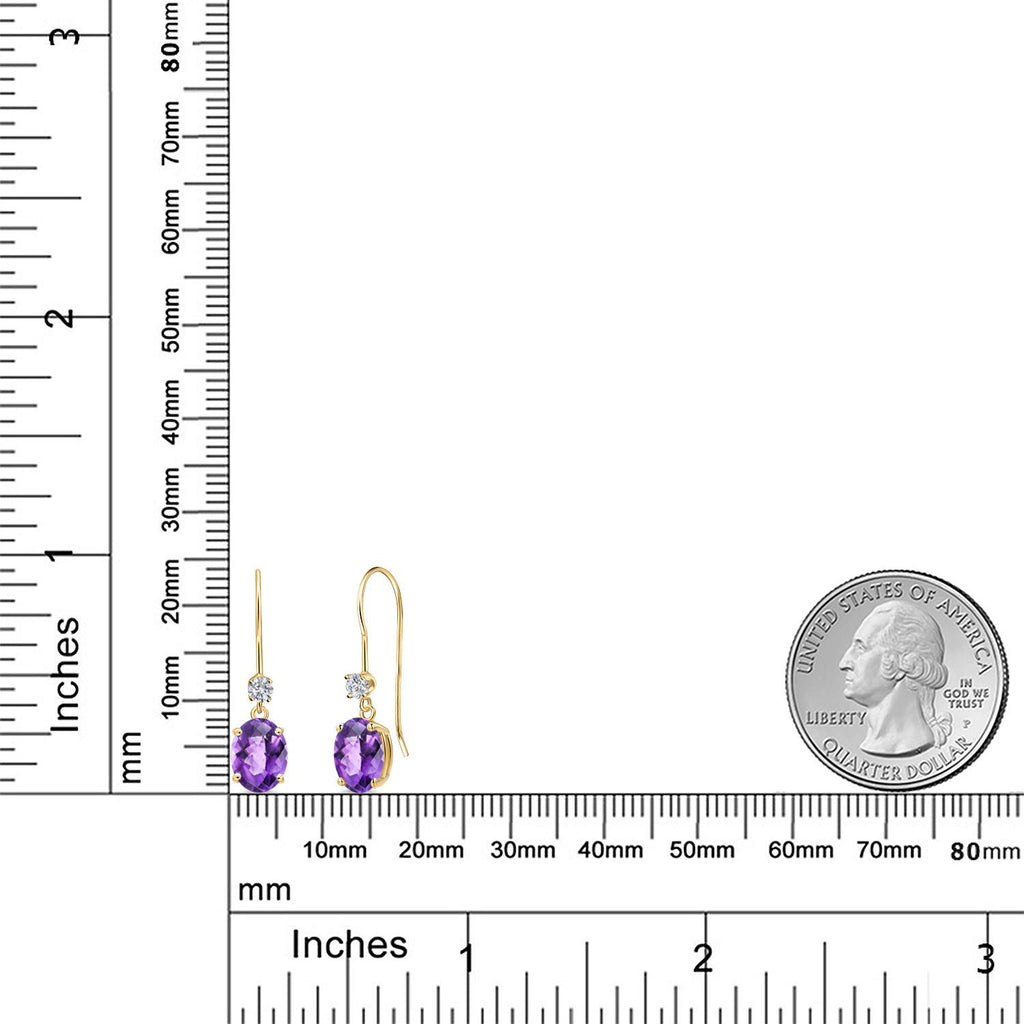 Purple and E - F_Earrings in 14K Yellow Gold