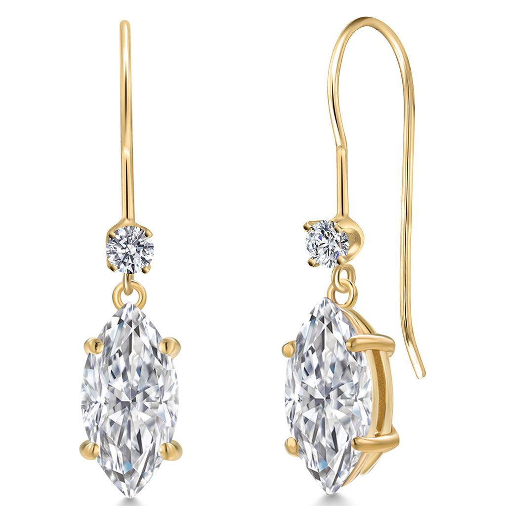 Marquise Cut_Earrings in 14K Yellow Gold