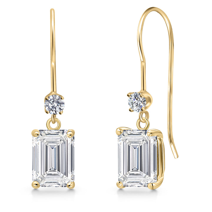 Emerald Cut_Earrings in 14K Yellow Gold