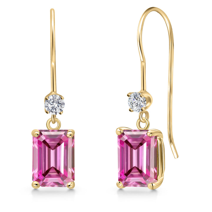 Pink Moissanite - April_Earrings in 14K Yellow Gold