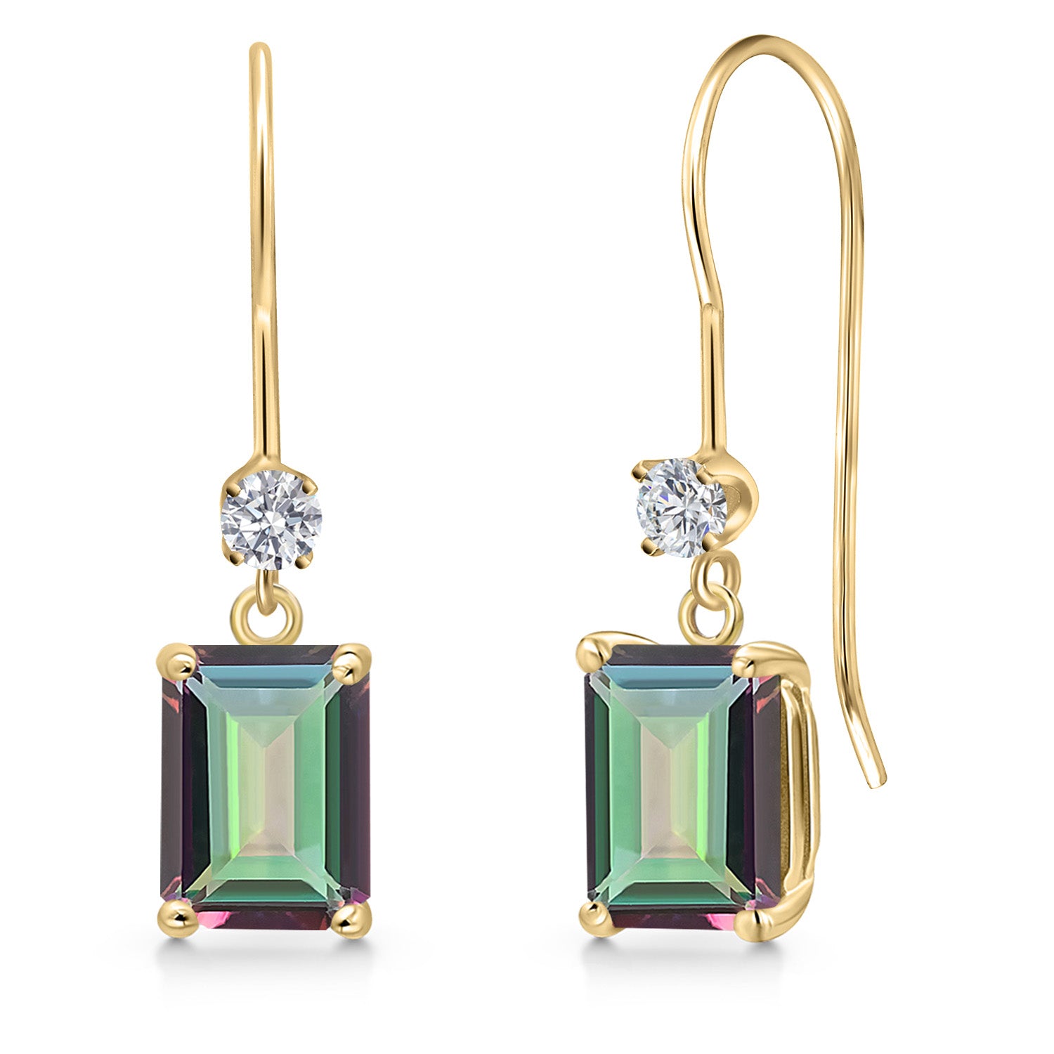 Green Mystic Topaz_Earrings in 14K Yellow Gold