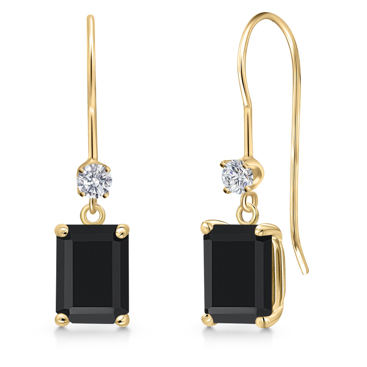 Onyx - December_Earrings in 14K Yellow Gold