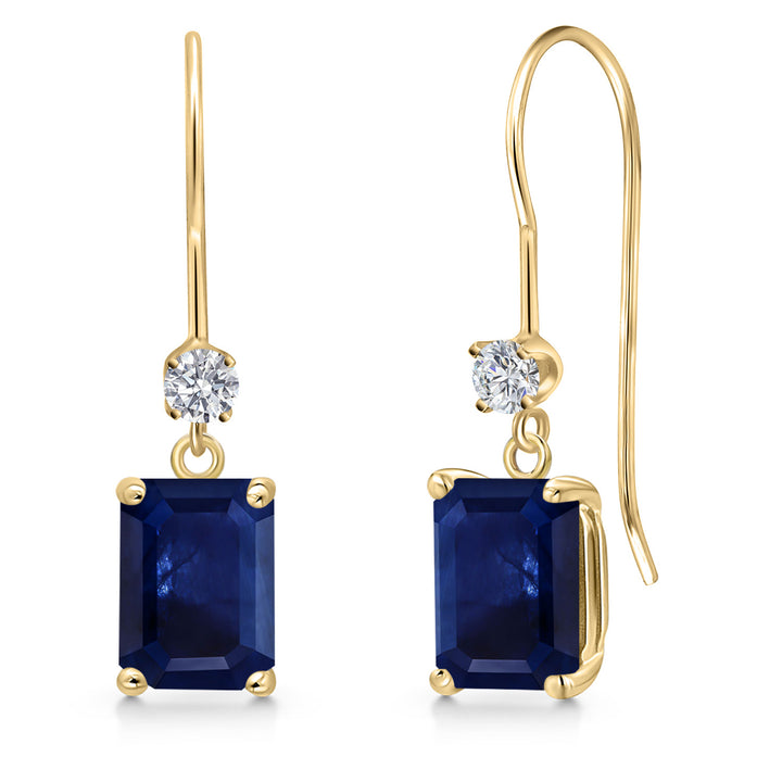 Blue Sapphire - September_Earrings in 14K Yellow Gold