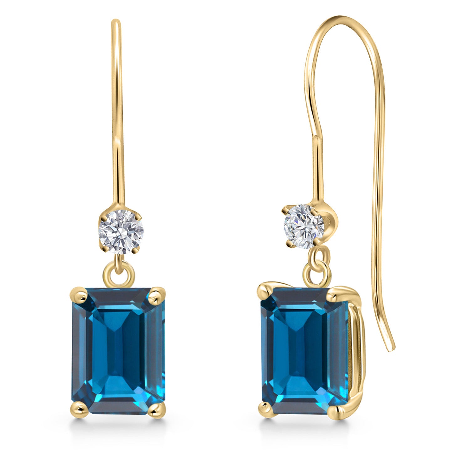 London Blue Topaz - November_Earrings in 14K Yellow Gold