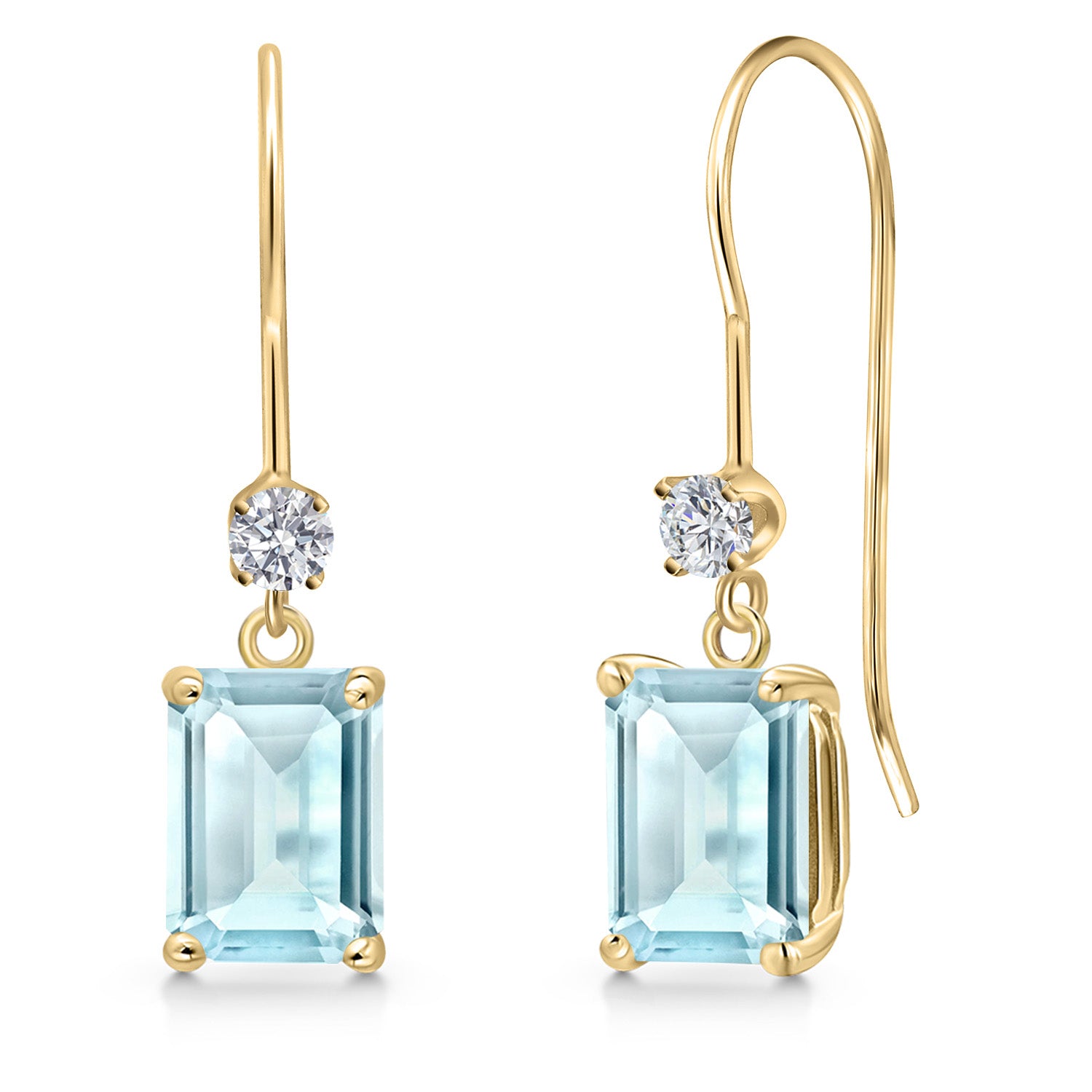 Sky Blue Topaz - November_Earrings in 14K Yellow Gold