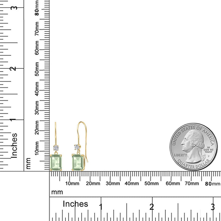 Prasiolite_Earrings in 14K Yellow Gold